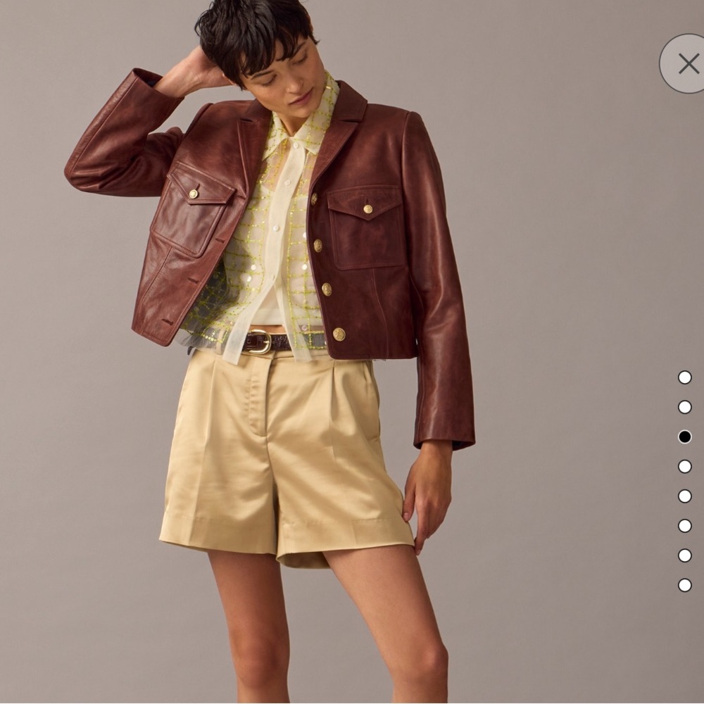 NWT Collection cropped gamine shirt with patterned sequins